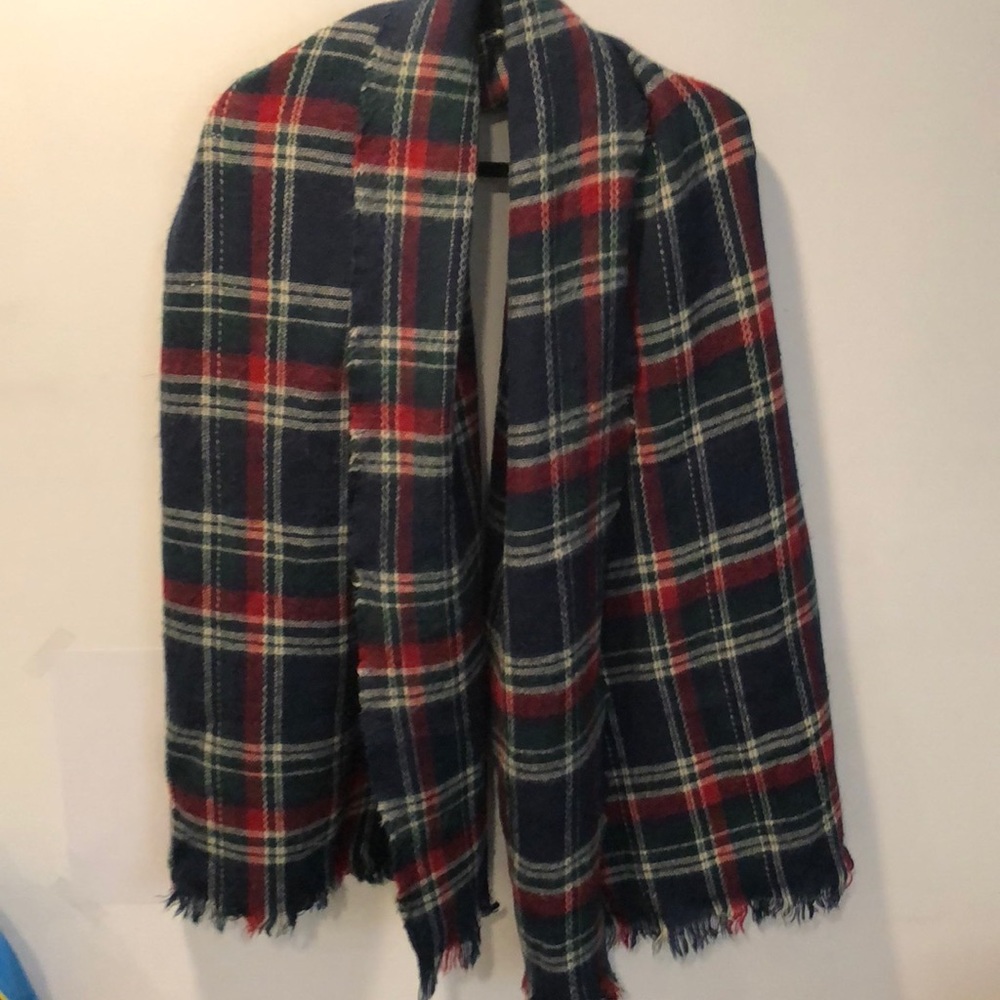 Plaid blanket scarf